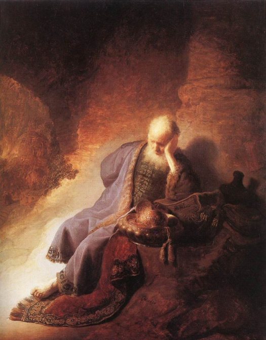 Jeremiah lamenting the destruction of Jerusalem, Rembrandt, 1630