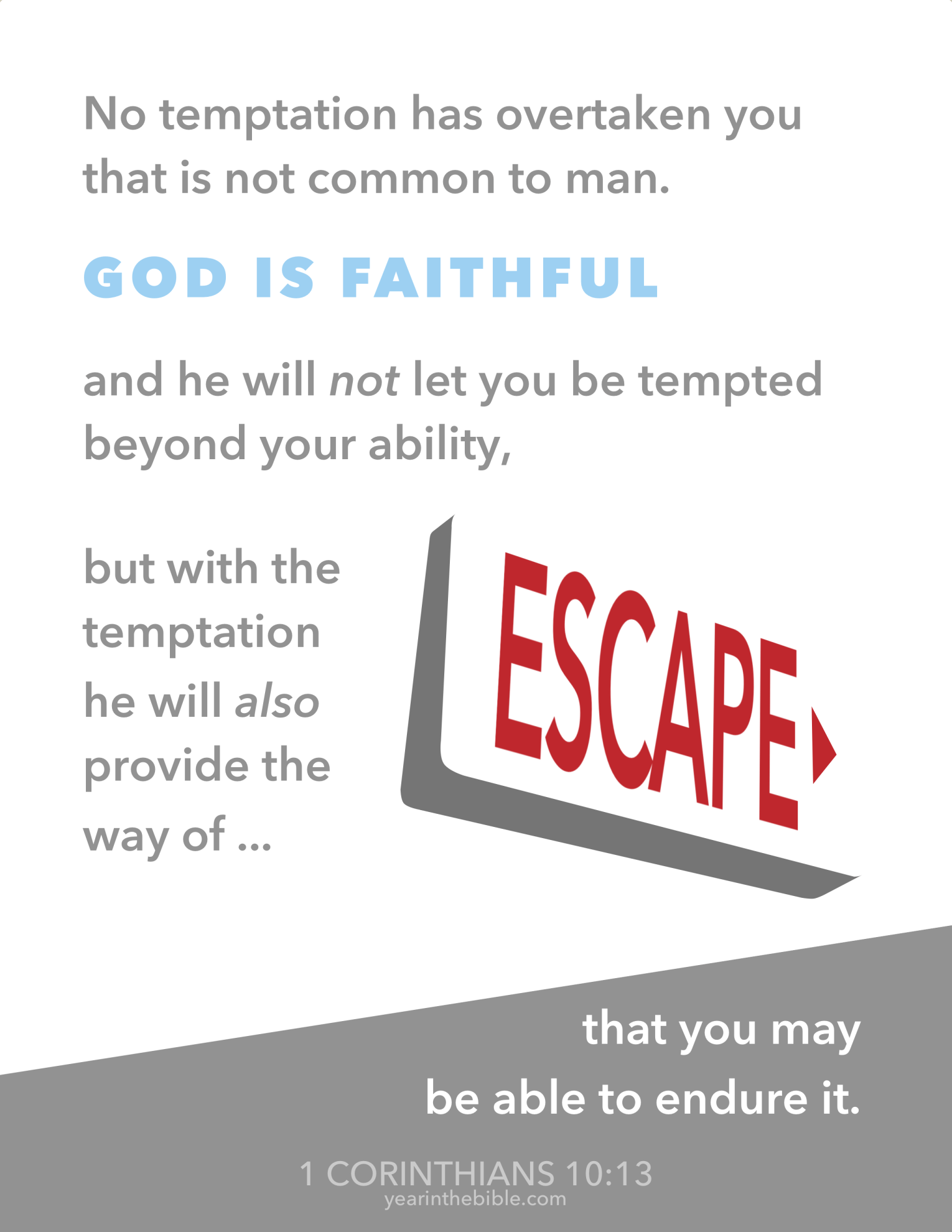 Memory Verse 1 Cor 10.13