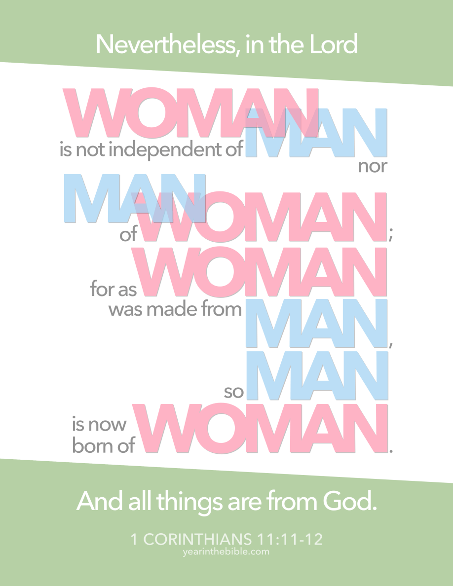 1 Corinthians 11:11-12