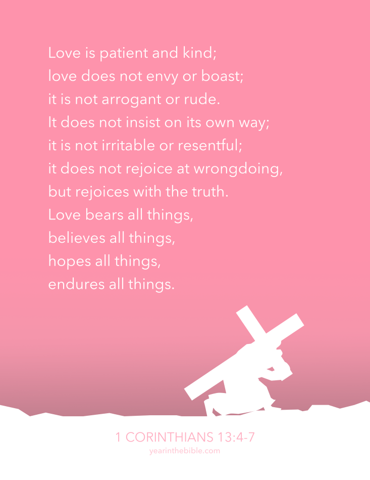 Memory Verse for 1 Cor 13.4-7